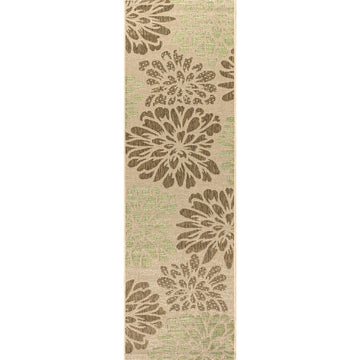 Zinnia Modern Floral Textured Weave Indoor/outdoor Runner Rug